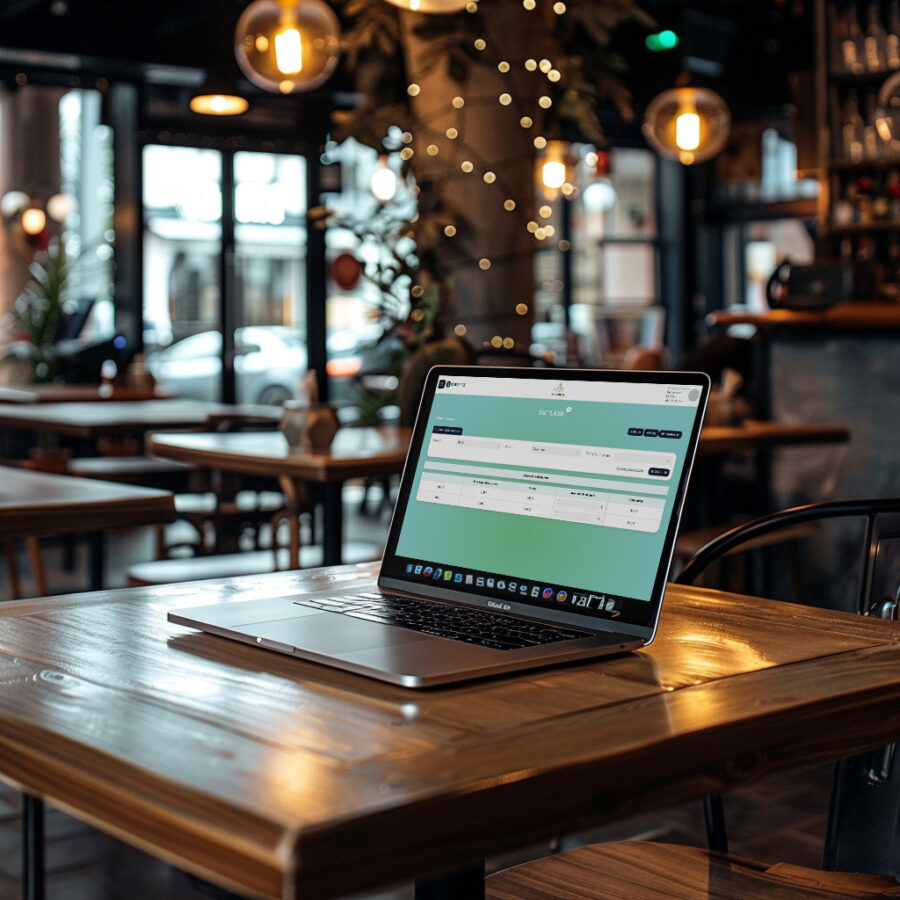 Ordinateur qui montre dans un restaurant l'application CERESPRO